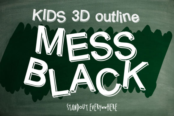 Kids 3D Outline Mess Black: A Playful Display Font Review