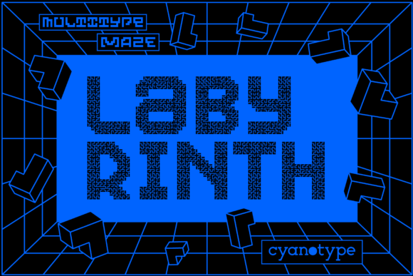 MultiType Maze Labyrinth: A Unique Display Font for Makers